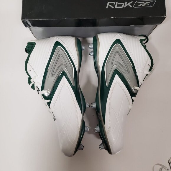 Reebok Equipment NFL Pro Ferocious D3 Football Cleats in White/Green Size 17 - Picture 4 of 6